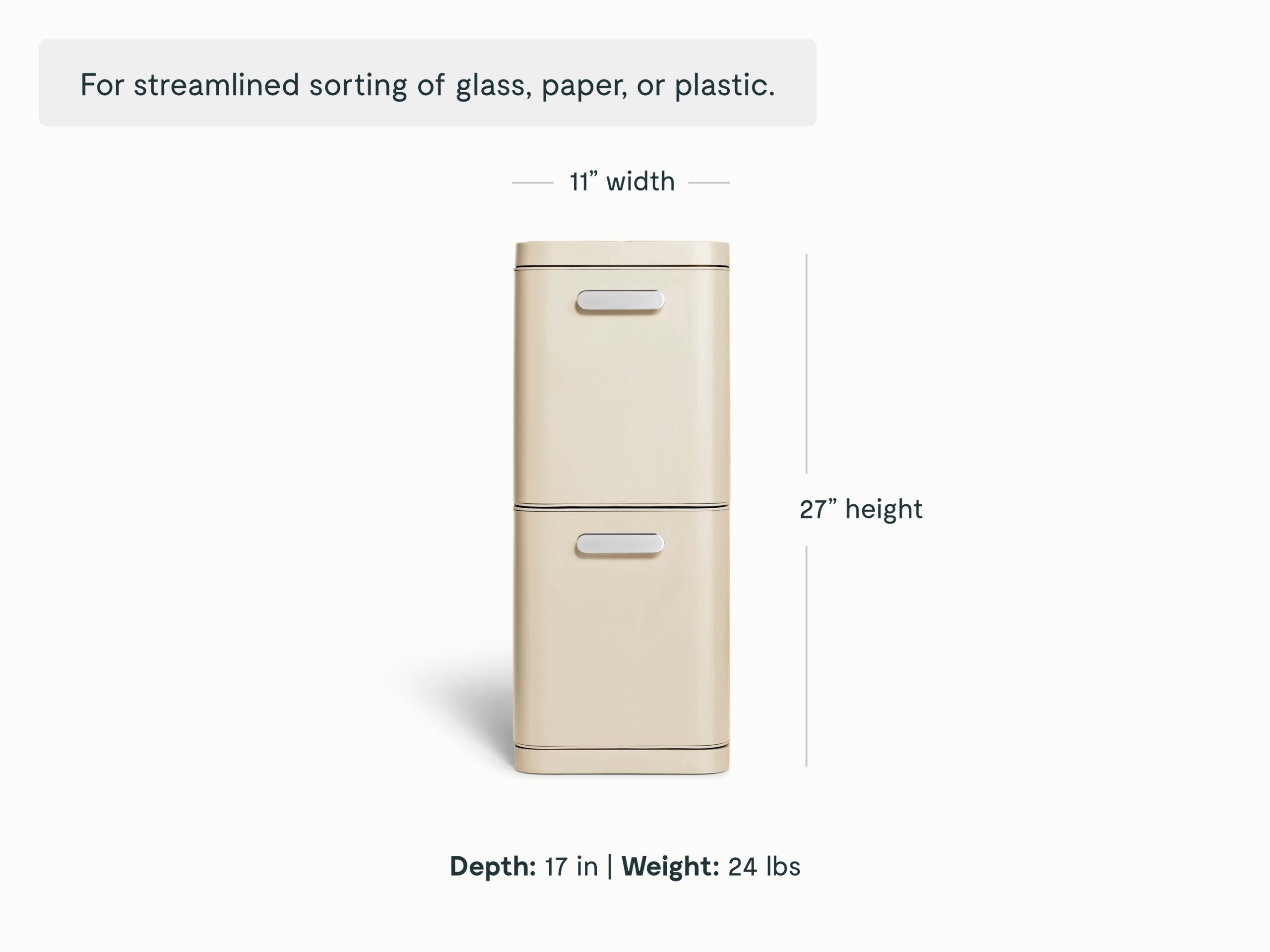 45L 2-Drawer Recycling Bin - Image 2