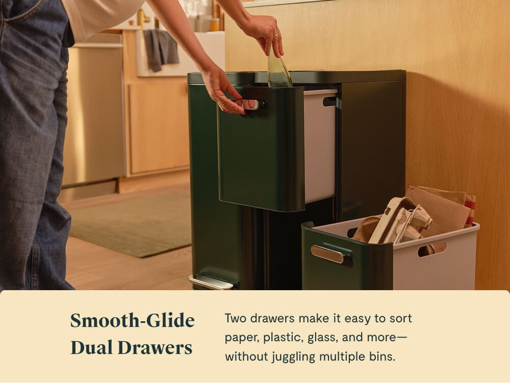 45L 2-Drawer Recycling Bin - Image 4