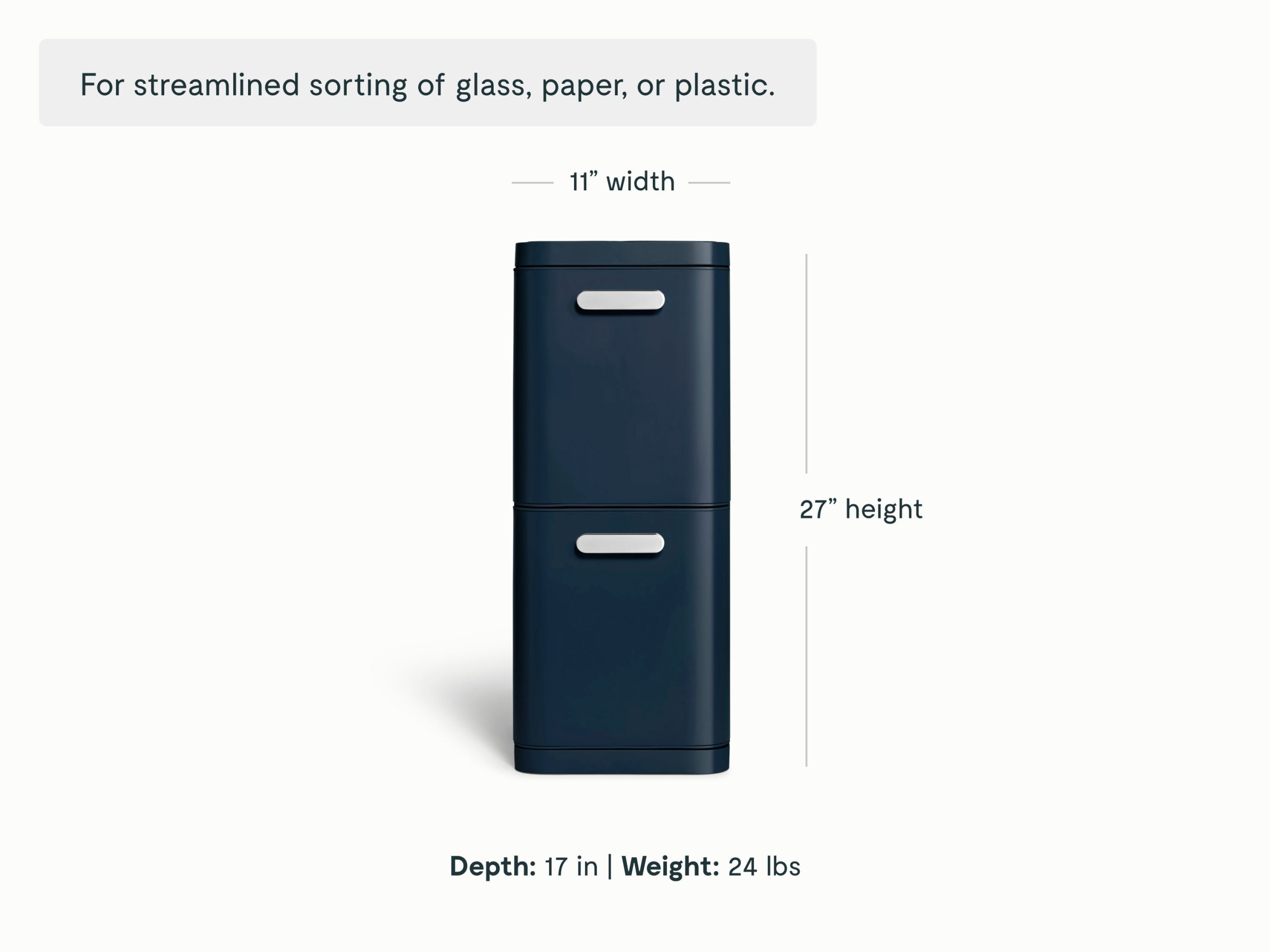 45L 2-Drawer Recycling Bin - Image 10